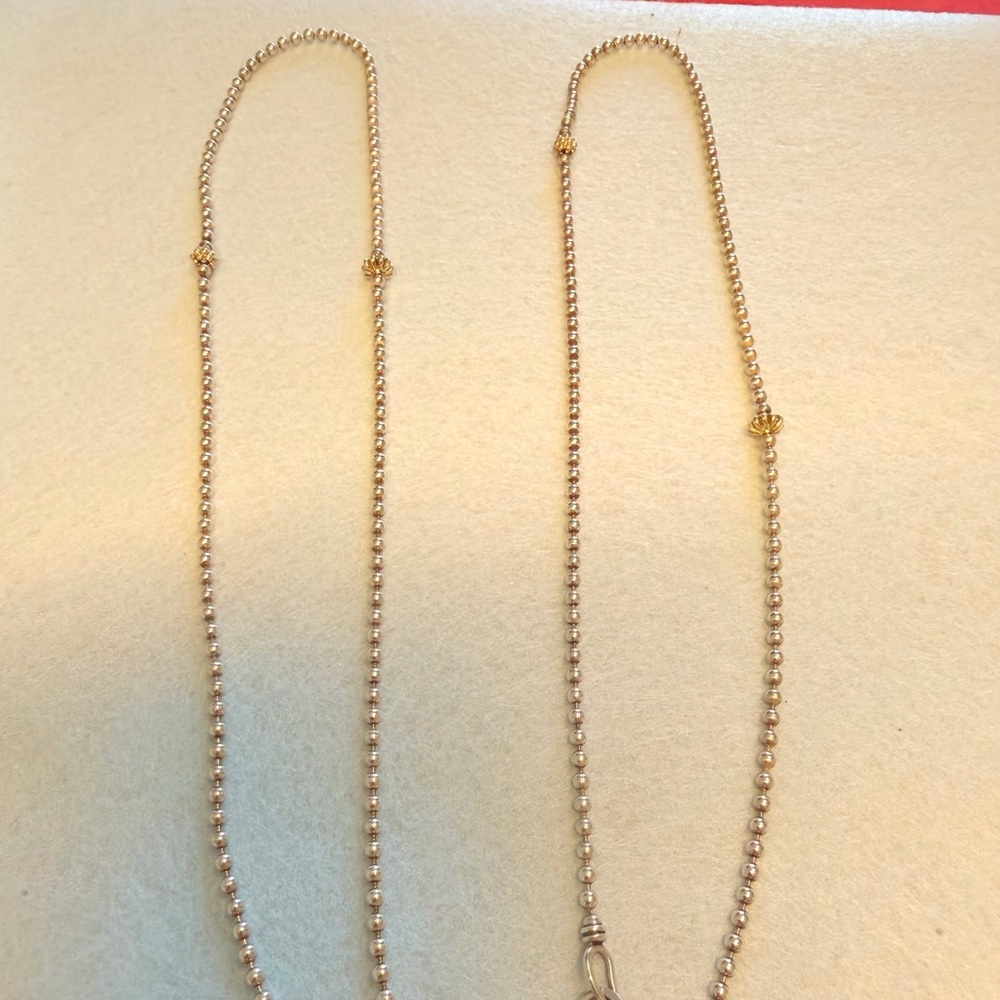 Lagos Caviar Elegant 750 Gold balls  and 925 Silver beaded  Necklace.